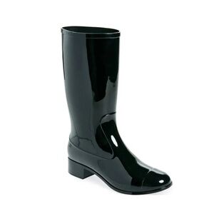 Jeffrey Campbell Rain Boots in Black Shiny (Size: 9)
